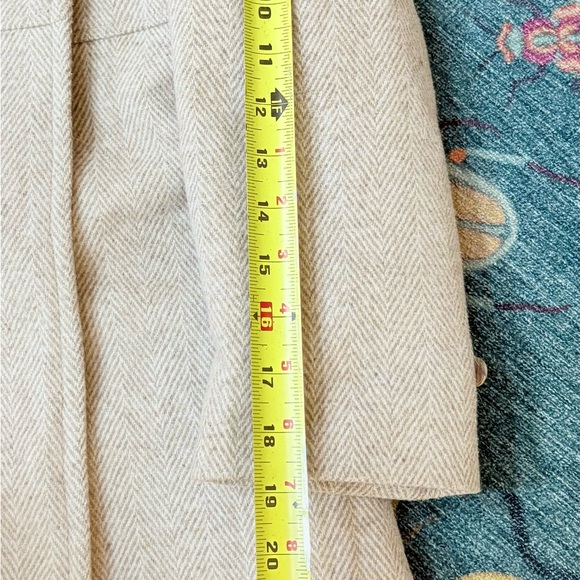 Vintage 60s 70s Givenchy wool herringbone peacoat with embroidered insignia 6 - Picture 10 of 12